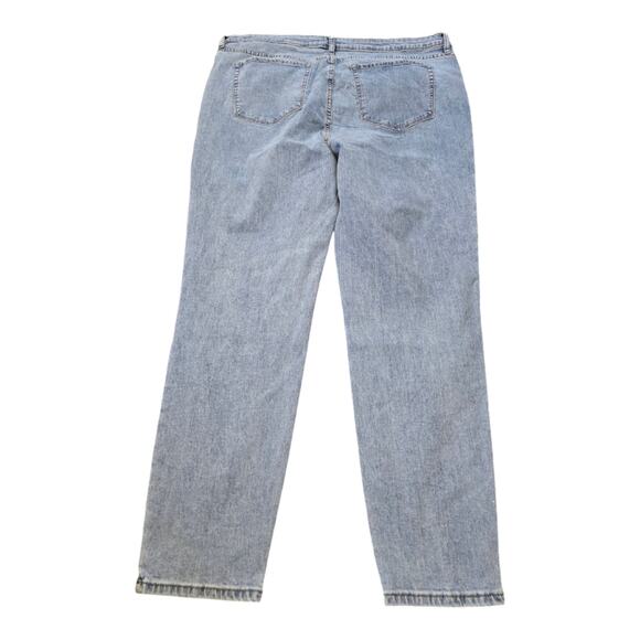 Rebecca Minkoff Light Blue Denim‎ Crystal Studded Straight Jeans Plus 18 20 NEW - Picture 3 of 12